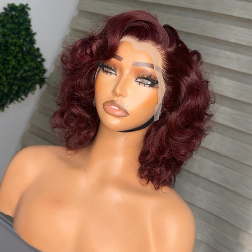 Double Drawn Frontal Bouncy Wig -12 inches